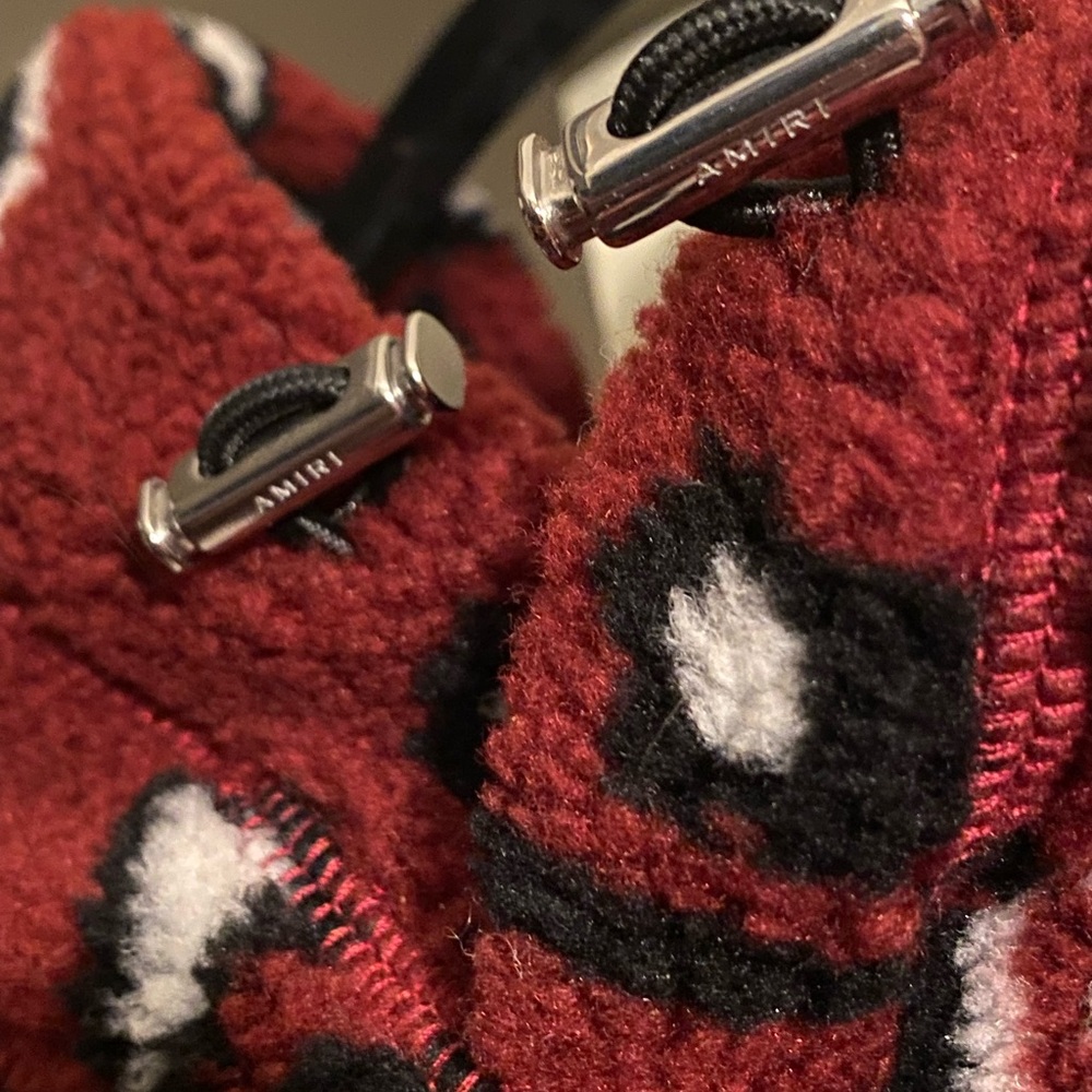 Amiri Red and Black paisley print hoodie